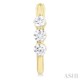 1 ctw 3-Stone Round Cut Diamond Fashion Hoop Earring in 14K Yellow Gold
